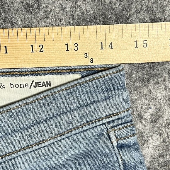 Rag & Bone Skinny Jeans Womens 29 Blue Ripped Distressed Denim Light Wash - Picture 6 of 16